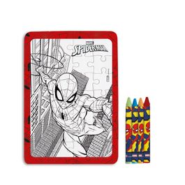 Quebra-cabeça com Giz de Cera Spider Man Colorido