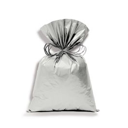 Saco Adesivado para Presente Metal Liso Opacque Prata PT C/100