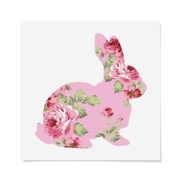 Cartela Transfer para Tecido Coelho Floral Rosa JG C/2