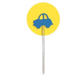 Pick Decorativo Carrinho Amarelo/Azul JG C/12