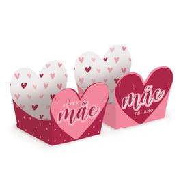 Forminha Coração Mães Vermelho / Rosa / Branco