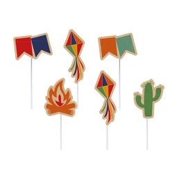 Pick Decorativo Junina Kraft Sortido Colorido