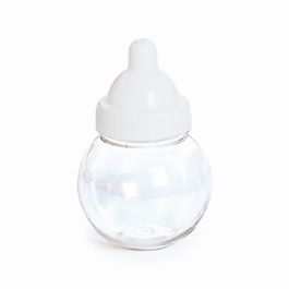 Acrílico Mini Mamadeira Liso Branco PT C/8