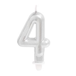 Vela Numérica Perolizado N.º 4 Branco