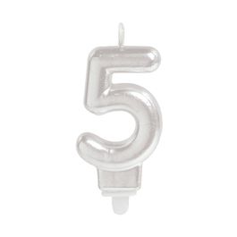 Vela Numérica Perolizado N.º 5 Branco
