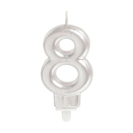 Vela Numérica Perolizado N.º 8 Branco