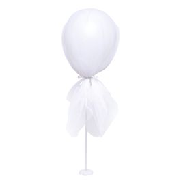 Kit Balão Com Tule Liso Branco
