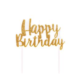 Vela Happy Birthday Dourado