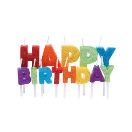 Vela Happy Birthday com Glitter