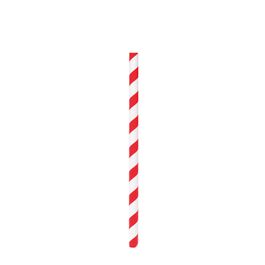 Canudo De Papel Listras Branco / Vermelho