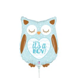 Metalizado Formato Especial Bebe Coruja Azul / Marrom / Branco