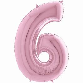Metalizado Número N.º 6 Pink Pastel