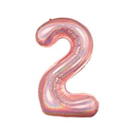 Metalizado Número N.º 2 Holográfico Glitter Rose Gold