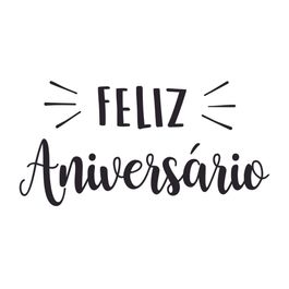 Lettering Transfer P/Balão Feliz Aniversário Preto