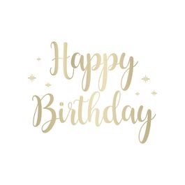 Lettering Transfer P/Balão Happy B-Day Ouro