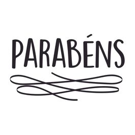 Lettering Transfer P/Balão Parabéns Preto