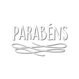 Lettering Transfer P/Balão Parabéns Branco