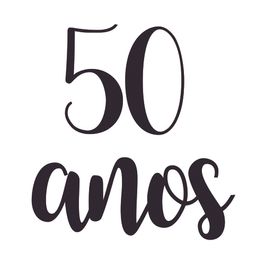 Lettering Transfer P/Balão Aniversário 50 Anos Preto