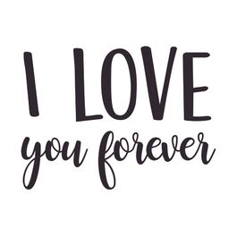 Lettering Transfer P/Balão Love You Forever Preto