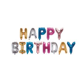 Metalizado Formato Especial Happy Birthday Script Colorido