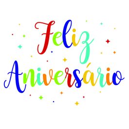 Lettering Transfer P/Balão Feliz Aniversário Colorido