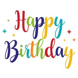 Lettering Transfer P/Balão Happy Birthday Colorido