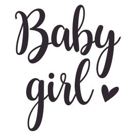 Lettering Transfer P/Balão Oh Baby Girl Preto