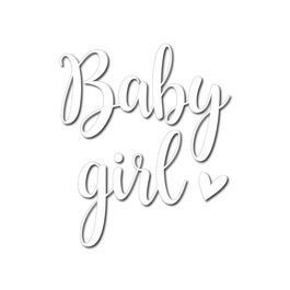 Lettering Transfer P/Balão Oh Baby Girl Branco
