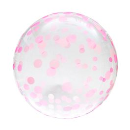 Transparente Bolha Confetti Rosa Claro