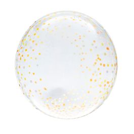 Transparente Bolha Mini Confetti Ouro