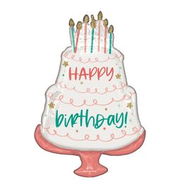 Metalizado Formato Especial Super Shapes Happy Cake Rosa