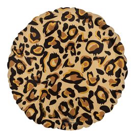Metalizado Redondo Animal Print Leopardo Branco