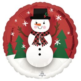 Metalizado Redondo Boneco De Neve Branco