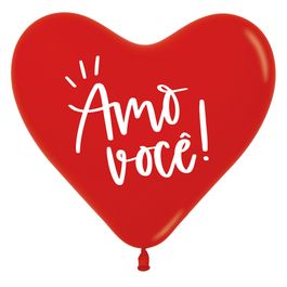 Latex Coração Fashion Solido Amo Você Vermelho