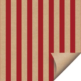 Papel Kraft Listras Kraft Vermelho