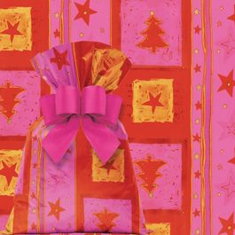 Saco Adesivado para Presente Perol Natal Luxo Rosa