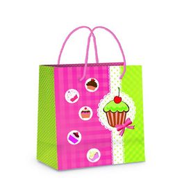 Sacola de Papel Cupcake Colorido