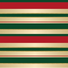 Saco para Presente Metal Sofisticação Listras Vermelho / Verde / Ouro