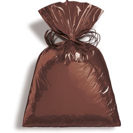 Saco para Presente Metal Liso Metalizado Chocolate