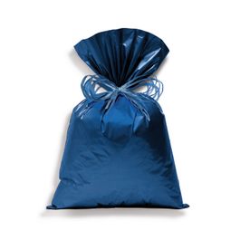 Saco para Presente Metal Liso Opacque Azul