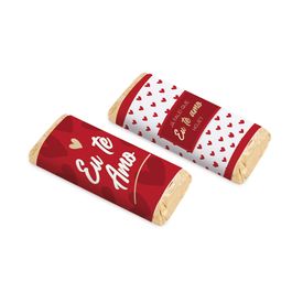 Caixa Tablete Com Cinta Te Amo Hoje Composê Vermelho / Ouro / Branco