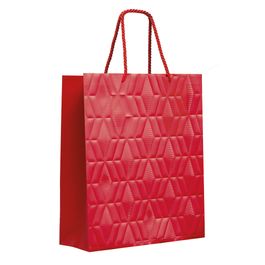Sacola Premium Com Relevo Liso Vermelho