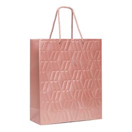 Sacola Premium Com Relevo Liso Rose Gold
