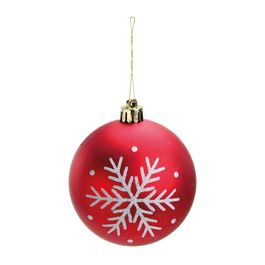 Bola Lisa Com Floco De Neve Vermelho/Branco