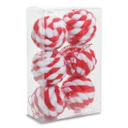 Bola Listrada Branco/Vermelho