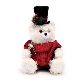 Urso Decorativo Com Jardineira E Chapéu Colorido