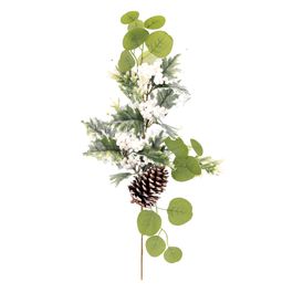 Galho Grande Folh,Fruta,Pinha Vrd/Bco/Mrr 75Cm
