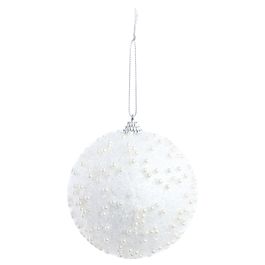 Bola Com Perolas Glitter Branco