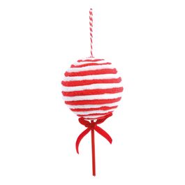 Enfeite Pendurar Lollipop Listrado Vermelho/Branco