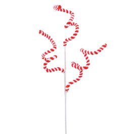 Galho Decor Candy Cane Vermelho/Branco